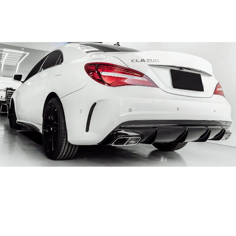 Mercedes CLA-Klasse C117 X117 Diffusor mit Auspuffblenden (Chrom) in CLA 45 AMG Optik RS
