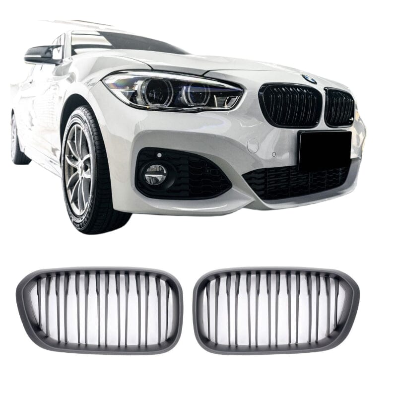 BMW 1ER F20 F21 AB 15 KÜHLERGRILL DOPPELSTEG MATT SCHWARZ - RSHOP