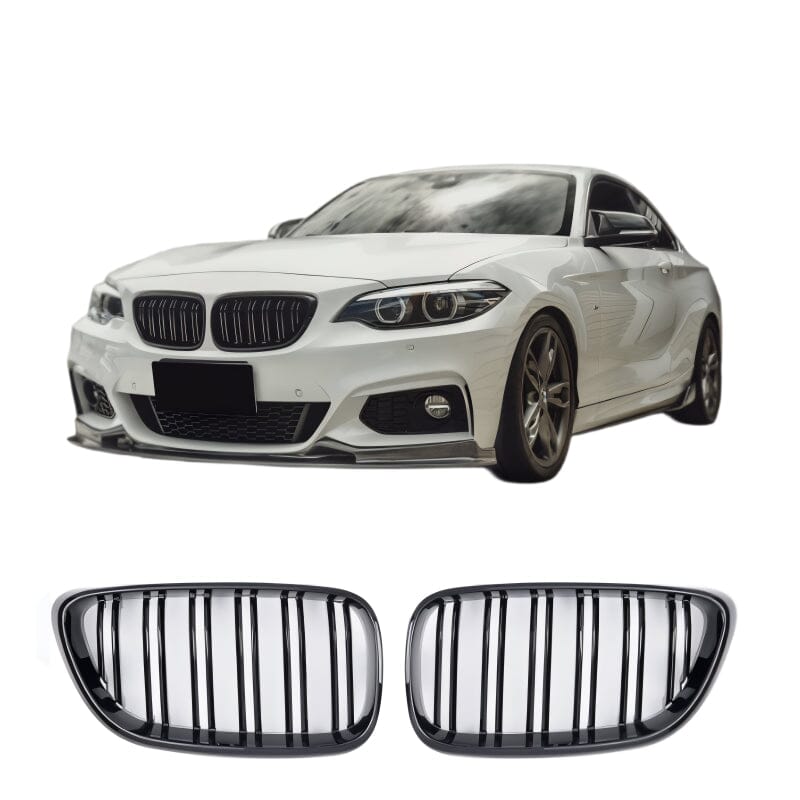 BMW 2ER F22 F23 F87 KÜHLERGRILL DOPPELSTEG GLANZ SCHWARZ - RSHOP