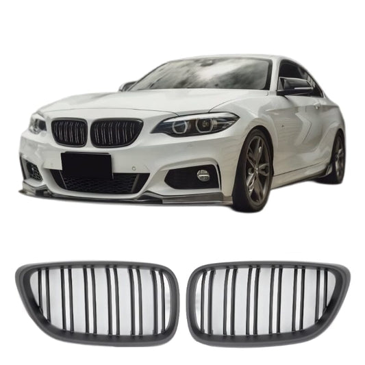 BMW 2ER F22 F23 F87 KÜHLERGRILL DOPPELSTEG MATT SCHWARZ - RSHOP