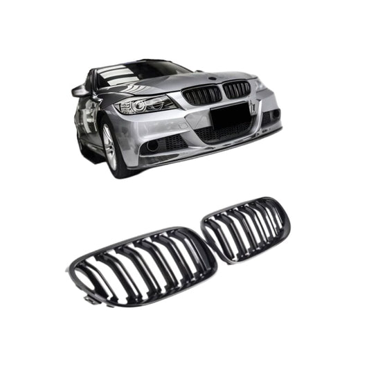 BMW 3er E90 E91 AB 08 SPORT KÜHLERGRILL DOPPELSTEG GLANZ SCHWARZ - RSHOP