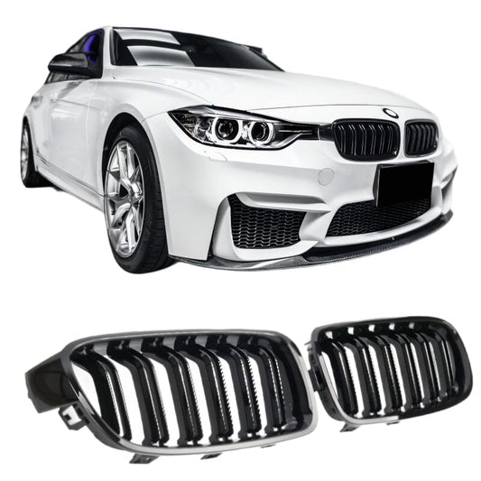 BMW 3ER F30 F31 SPORT GRILL DOPPELSTEG GLANZ SCHWARZ - RSHOP