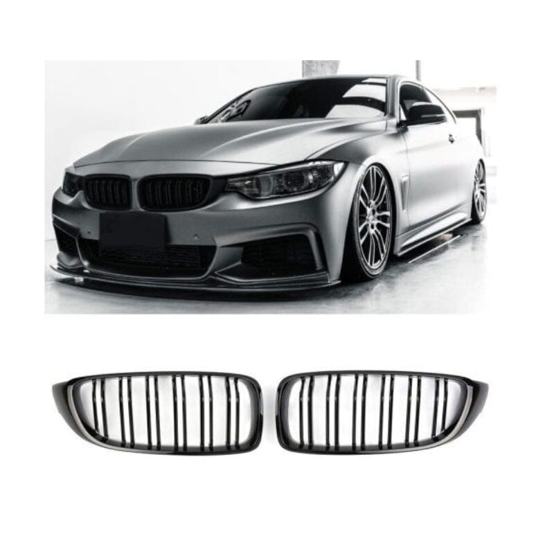 BMW 4ER F32 SPORT KÜHLERGRILL DOPPELSTEG GLANZ SCHWARZ - RSHOP