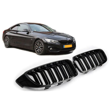 BMW 4ER F32 SPORT KÜHLERGRILL DOPPELSTEG GLANZ SCHWARZ - RSHOP