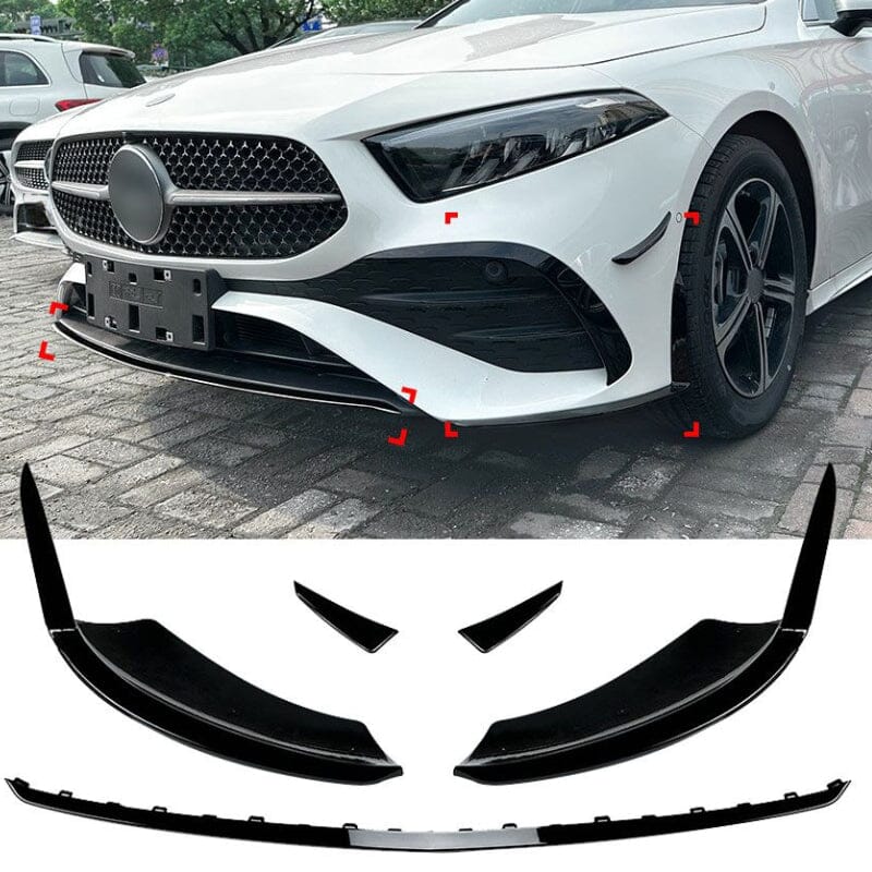 Mercedes A-Klasse W177 Aero Flaps Splitter vorne – schwarz – Facelift RS 