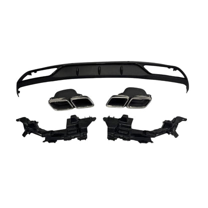 Mercedes C-Klasse W205 Diffusor + Auspuffblenden 2x2 Chrom – Serienausstattung RS 