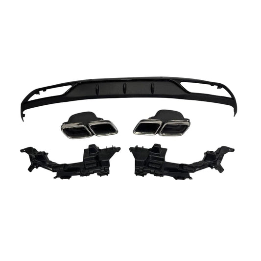 Mercedes C-Klasse W205 Diffusor + Auspuffblenden 2x2 Chrom – Serienausstattung RS 