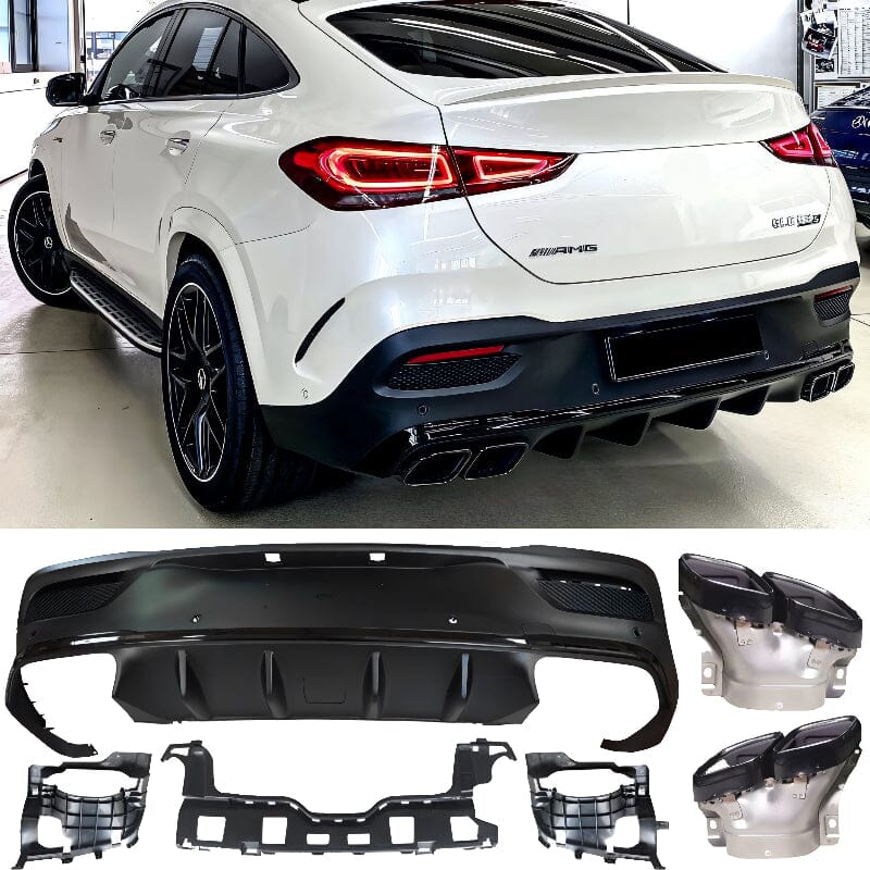 Mercedes GLE Coupé C167 Diffusor mit Auspuffblenden 2x2 (schwarz) RS 